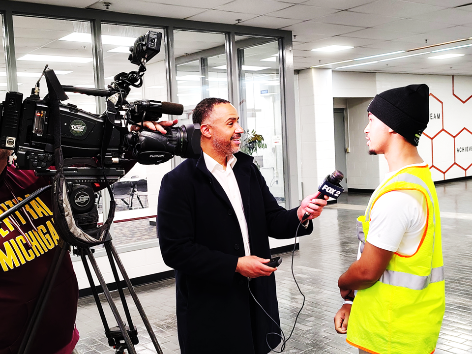 Josh Landon interview Randolph student